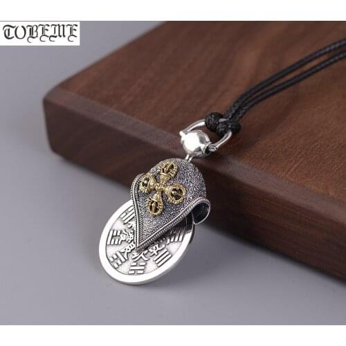 NEW 100% 925 Silver Tibetan Dorje Pendant Buddhist Vajra Pendant Good Luck Amulet