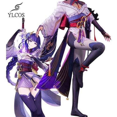 Genshin Impact Raiden Shogun Baal Cosplay Game Costume Halloween Party Dress For Women Girls Full Set