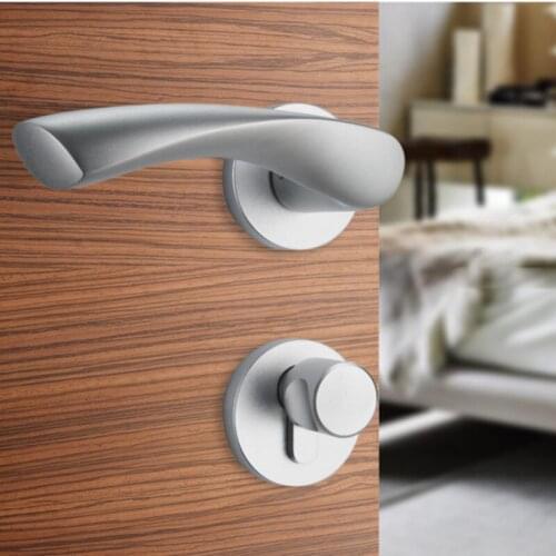 Simplicity alumina Mute door lock black and white Arbitrary wooden doors Door locks Space aluminum Split body Indoor toilet