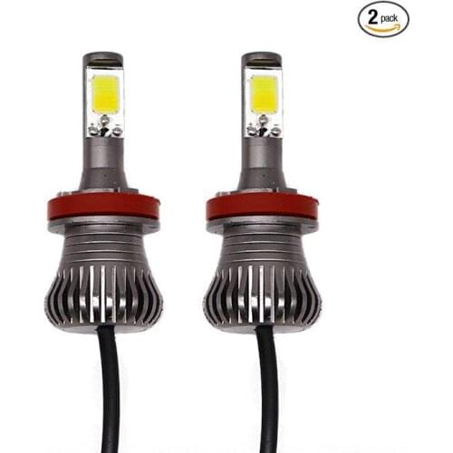1 Pair White + Yellow Dual Color High Power COB Driving Fog Daytime Running Lamp