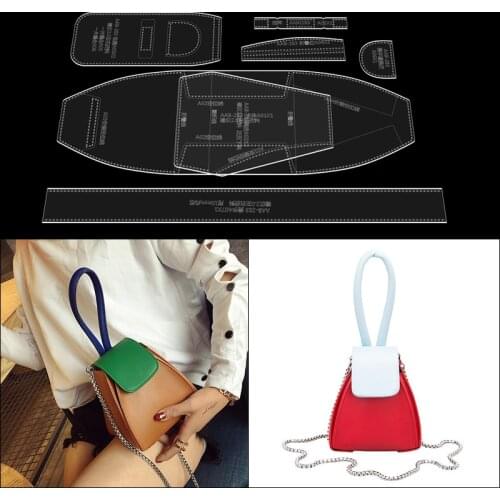 DIY Womans Fashion Handbag Making Stencil, Crossbody Bag Acrlic Template, Kraft Paper Pattern, Leather Craftwork Accessories