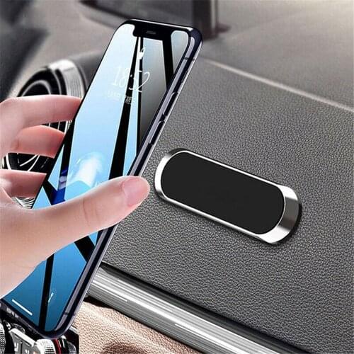 Strong Magnetic Car Phone Holder Dashboard Mini Strip Shape Stand For Mobile phone Metal Magnet GPS Car Mount for Xiaomi Huawei