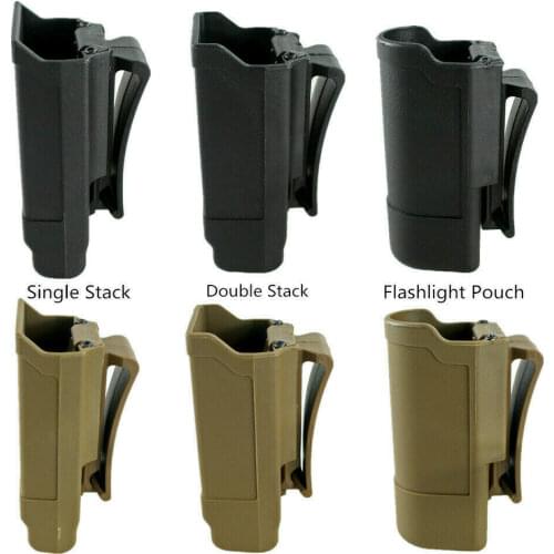 Molle CQC Single/Double Stack Pistol Magazine Pouch Holster Holder Tactical Flashlight Holster Holder Pouch Hunting Accessories