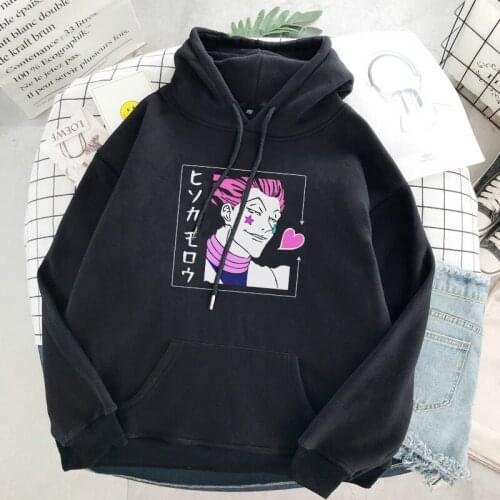 Hisoka morow Anime Fun print Hoodies Loose Sweatshirt Women Harajuku Cartoon Kawaii Long Sleeve Pullover Oversized Hoodie Coat