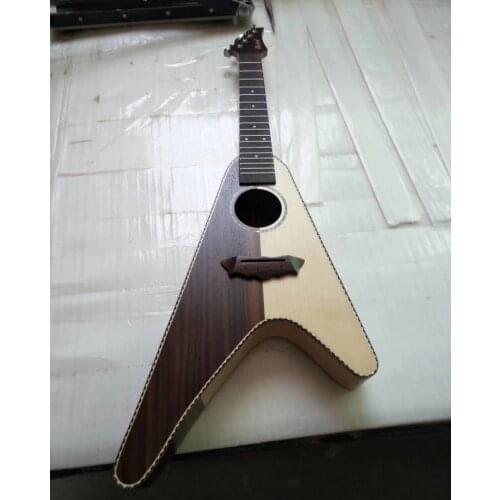 23 inches Ukulele rosewood and spruce made v shape shape ukelele 23 inches ukulele strange shape ukelele