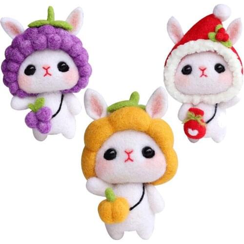 Lovely Animal Rabbit Needle Felting Supply Felting Starter Kit for Beginner Kid