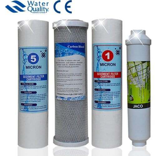 Water Systems Replacement Pre-Filter SET 4 Stage House Water Filter PP Sediment Carbon Filter Cartridge + İnline Coconut t33