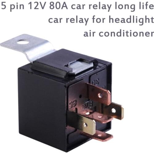 New 5Pin 80A Waterproof Car Relay Long Life Automotive Relays Normally Open DC 12V/24V Relay For Head Light Air Conditioner