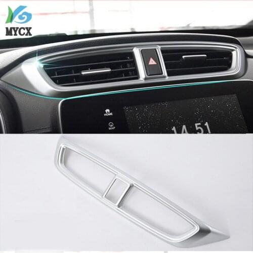 High Quality ABS chrome Middle Air Vent Outlet Panel Cover Trim Frame Accessory Fit For Honda CRV CR V 2017 2018 2019