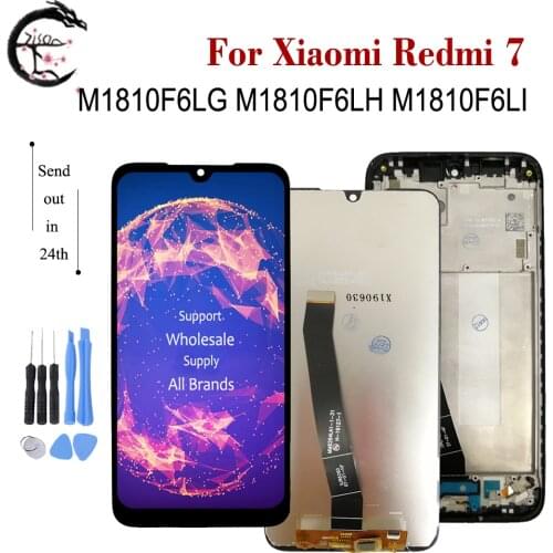 LCD With Frame For Xiaomi Redmi 7 M1810F6LG Display Screen Touch Sensor Digitizer Assembly Replacement Redmi7 Full Display 6.26"