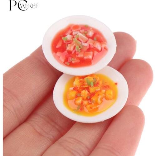 1:12 Dollhouse Miniature Mapo Tofu Crab Tofu Model Kitchen Decor Accessories Mini Kitchen Food