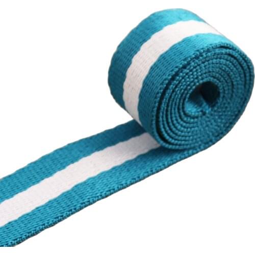 1" Blue White Striped Cotton Webbing Key Fobs Bag Belts bag handle Belt Purse Strap Webbing cotton canvas-25MM