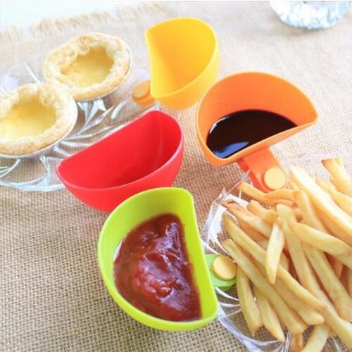 1PCS Assorted Seasoning Sugar Salad Tomato paste Sauce Dishes Kitchen Clip Bowl Dip Small Clip Seasoning Dish Bowl