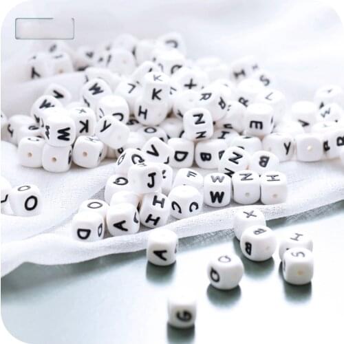 10PCS 12mm silicone letter beads molar teether baby care accessories