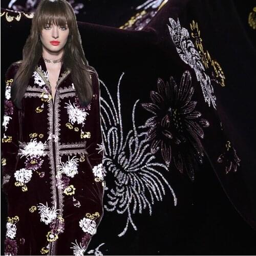 114cm bronzed silk velvet fabric dinner dress cheongsam diy silk fabric meter bronzed fabric wholesale silk cloth