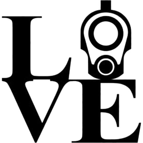 15X14.2CM LOVE 1911 Barrel Colt Firearms Gun Vinyl Decal Car Stickers S8-0050