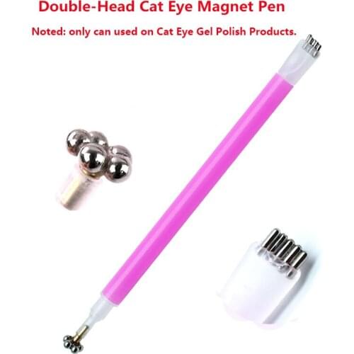 2pcs Nail Art Magnet Flower Pen Cat Eye Gel Polish Manicure Gel Tips Double Head Plum Blossom Printing Magnet Pen Nail Tools