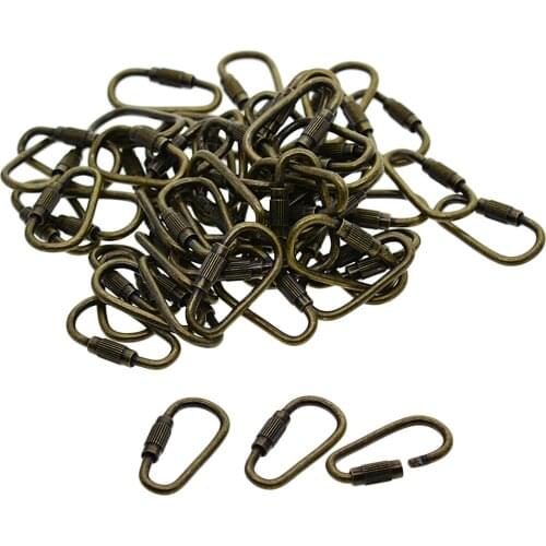 50Pack Milti-functional Screw Locking Clasp Key Chain DIY Bag Part 25x15mm