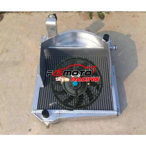 Aluminum Radiator + Fan For MG Midget 948/1098 Austin Healey Sprite Bugeye Frogeye 0.9L/1.1L A-Series I4 1958-1967