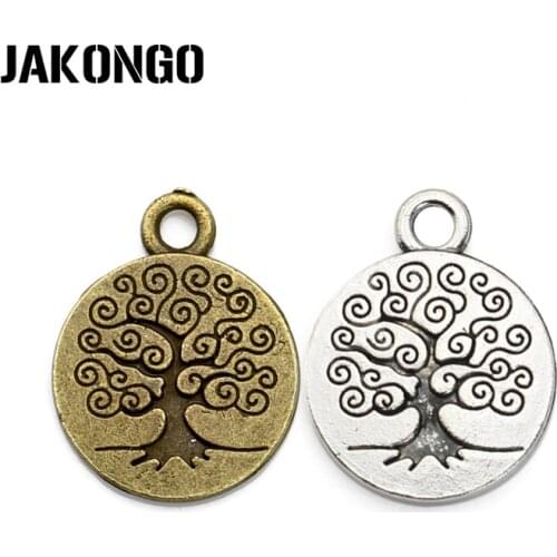 Antique Silver Plated Tree of Life Charms Pendants for Jewelry Making Bracelet Accessories Findings Craft Handmade DIY