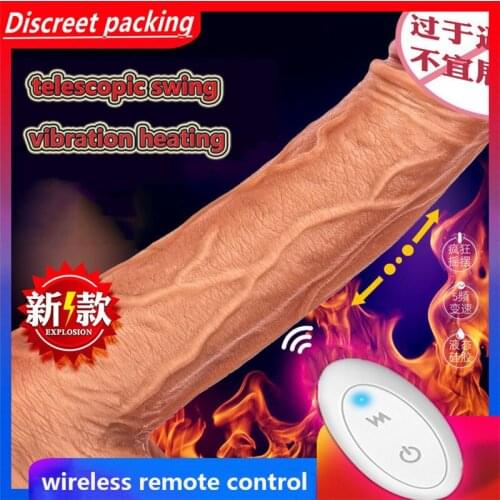 Wireless Remote Control Telescopic Dildo Vibrator Erotic Toy For Women Masturbator Realistic Penis Anal Dildo Adult Sex Products