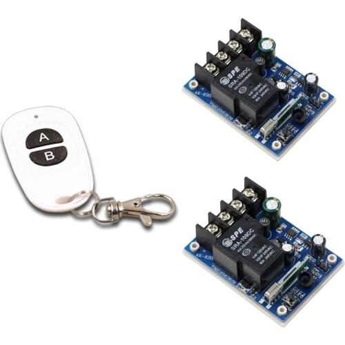 DC12V 24V 36V 48V 30A 1CH Wireless Remote Control Switch White Ultra-thin Transmitter + Receiver for Appliances Gate Garage Door