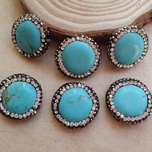 10Pcs Natural Druzy Stone Beads With Pave Crystal Connector Spacer Beads For DIY Making Bracelet necklaceJewelry BD03