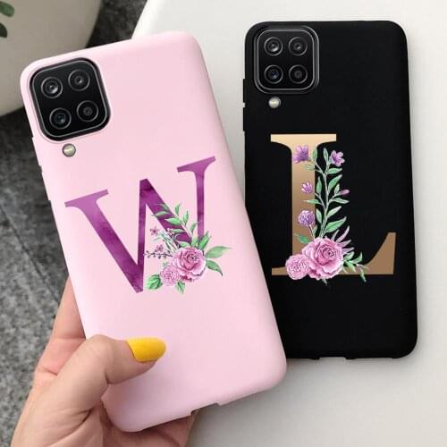 A to Z Custom Name Letter Monogram For Samsung A12 Case 6.5" Soft Silicone Case For Samsung Galaxy A 12 A12 SM-A125F Cover Funda
