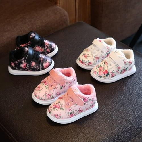 2017 winter flowers girl baby cotton shoes 0-3 year old girl casual shoes shoes baby school casual shoes