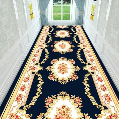 Long Carpet Classic European Style For Stairway Hallway Floral Carpet Home Corridor Carpet Aisle Rug Party Wedding Red Area Rug