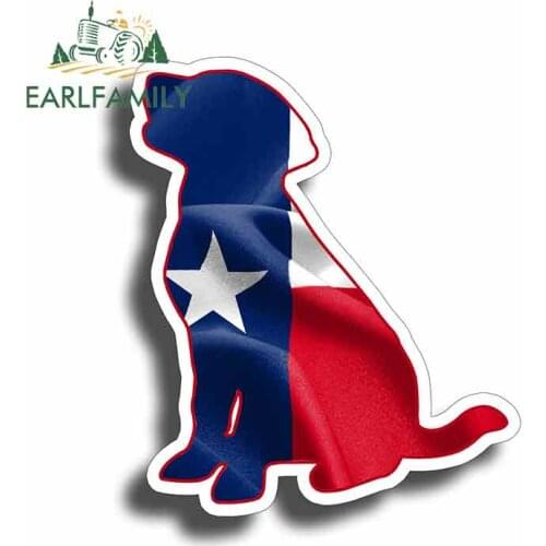EARLFAMILY 13cm x 12.1cm for Texas Flag Labrador Dog Funny Car Stickers RV VAN 3D DIY Fine Decal Vinyl JDM Truck Graphics