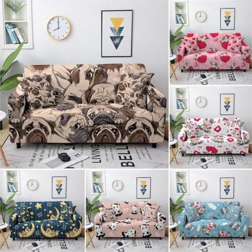 Cartoon Animal Elastic Sofa Cover For Living Room Sofa Cover Stretch Sectional Couch Cover Corner Sofa Slipcover 1/2/3/4 Seat