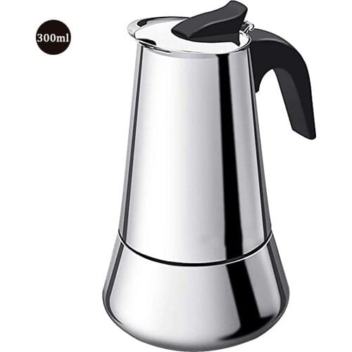 Portable Belt Stainless Steel Induction Stovetop Espresso Maker 6 Cup 300ml Percolator Premium Moka Pot Suitable For astounding