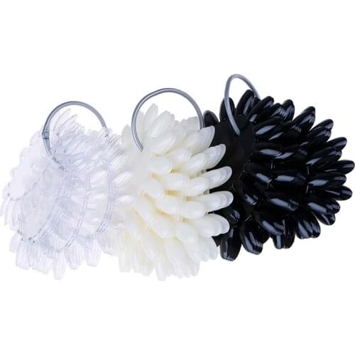 False Nail Art Designs 160 Tips Fake Nails Oval Clear Natural Black Tips On Ring Display Acrylic UV Gel Manicure Tools