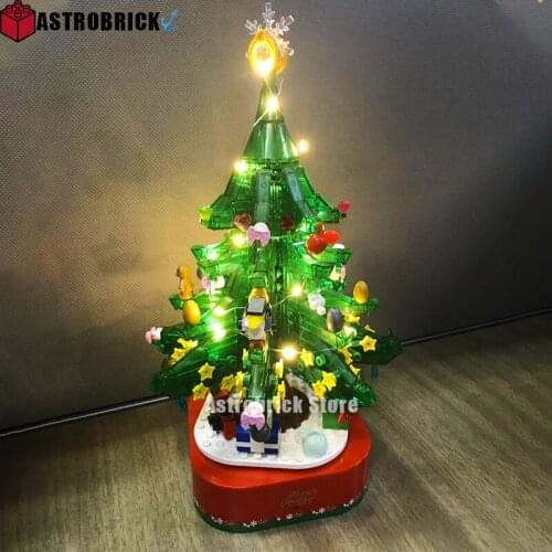 SEMBO Block 601097 The Christmas Tree With Music Box Model Building Blocks Set Classic Christmas Gift MOC For Kid Birthday Toys