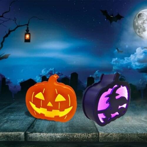 Creative Wood Halloween Pumpkin Lamp Hanging Lantern Light Up Home Lanterns Battery Operated Halloween Thanksgiving Decoration