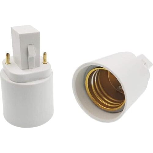 G24d 2Pin to E26/E27 CFL PL Socket Adapter,GX24d G24d to E26/E27 Adapter.G(X)24d to E26/E27,21.8mm 2Pin(2 PCS)