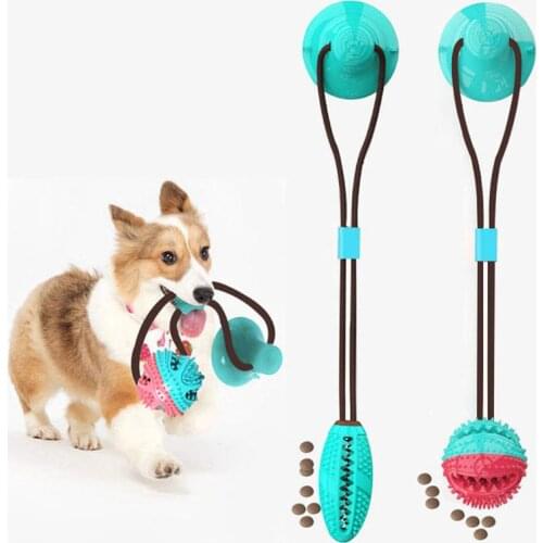 Pet Molar Bite Dog Toys Rubber TPR Soft Suction Cup Tug Biting Dog Chewing Push Ball Toy Pet Tooth Cleaning Toothbrush Supplies