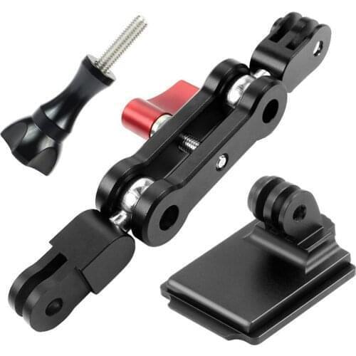 BGNing Aluminum Alloy Helmet Fixed Seat Mounting Base with Magic Arm Kit for Gopro 9 8 7 for Xiaoyi EKEN for Osmo Action Camera