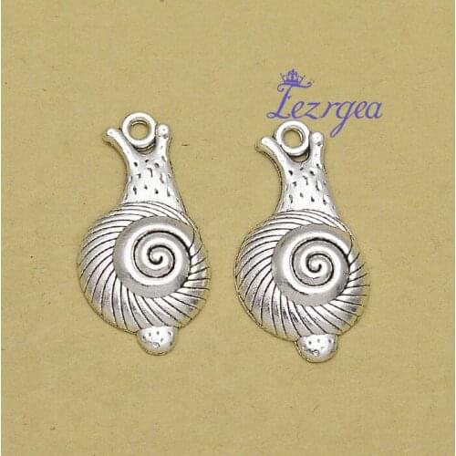 20pcs/lot--32x16mm, Antique silver plated Snail charms,DIY supplies,Jewelry accessories