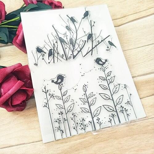 11*16cm Grass birds Transparent Clear Stamps / Silicone Seals Roller Stamp for DIY scrapbooking photo album/Card Making