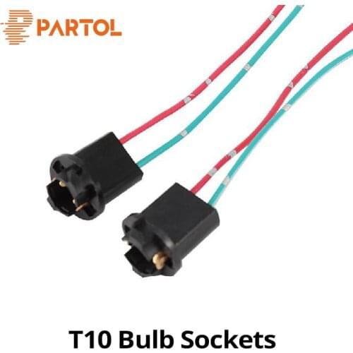 Partol T10 W5W W3W 147 152 158 159 161 168 LED Bulb Socket Connector Car Lamp Lights Bulb Sockets Adapters Extension Connector