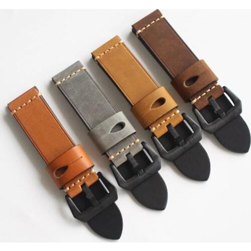 MERJUST Handmade 20MM 22MM 23MM 24MM 26MM Genuine leather Crazy Horse leather Watchband Watch Strap For Mido PAM U-BOAT Belt