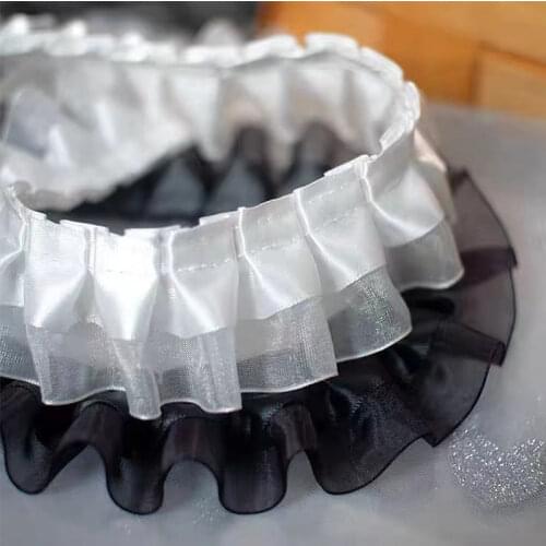 8cm Wide Luxury Cotton White Embroidered flower lace fabric dubai sewing DIY trim applique Ribbon collar guipure wedding decor