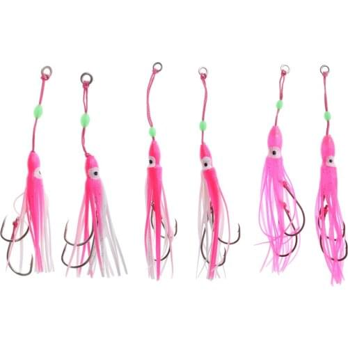 Fishing Lures Squid Skirts Octopus Trolling Fishing Lures Set 2pcs with Hook Fishing Baits for Fisherman Saltwater Freshwater