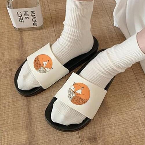 2021 Women Slippers Cute fox House Flip Flops Women Sandals Bathroom Women Shoes Slipper For Woman Non-slip Plus Size 41