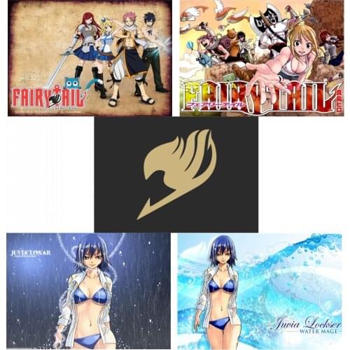 Fairy Tail Posters Anime Wall Stickers Coated Paper Prints High Definition Home Decoration vintage style room decor painting