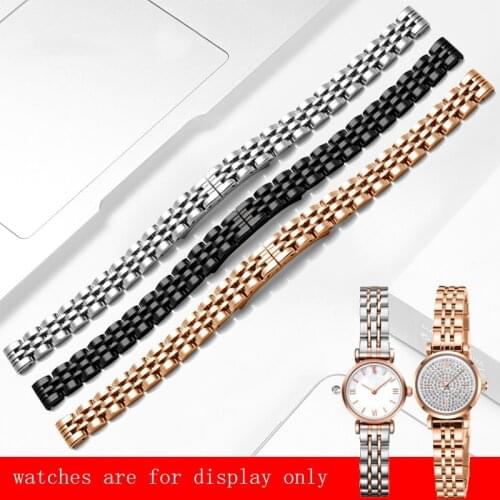 Yopo Fine Steel Wristband Replacement Metal Strap For AR 1763 11266 1684 1764 Stainless Steel Womens Bracelet 10mm