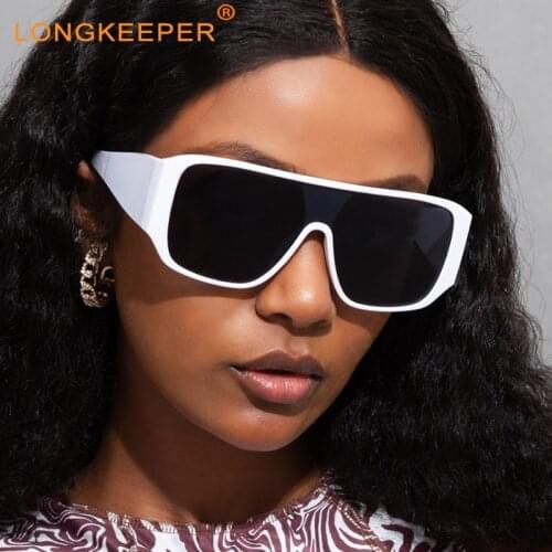 One Piece Shield Square Sunglasses For Men Women Vintage Oversize White Leopard Sun Glasses Eyewear Female Outdoor Goggles