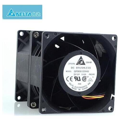 For Delta GFB0812DHU 8cm 8090 80x80x90mm DC 12V 5.88A 8-Lines Super Violent Supercharged Modified Cooling Fan